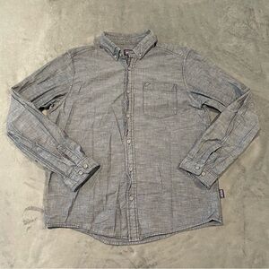 Patagonia Shirt Men Medium Blue Bluffside Chambray Organic Cotton Hiking Outdoor